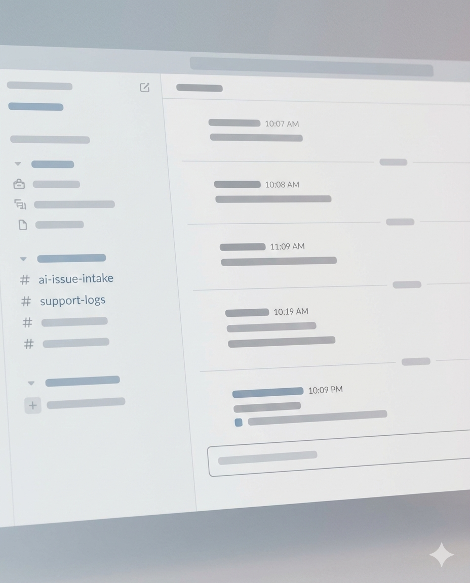 Slack intake glimpse showing a short, calm intake